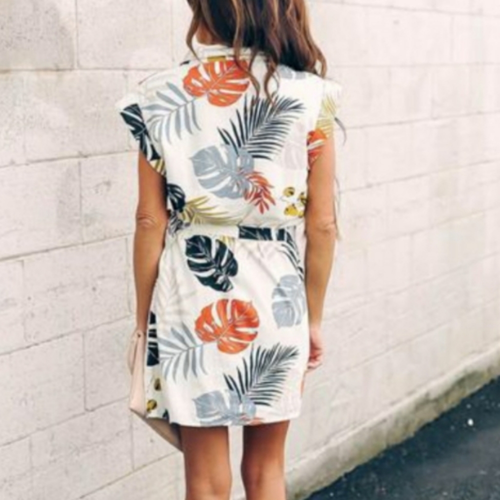 NEW VICI Canyon Palm Print Tie Dress - Picture 3 of 15